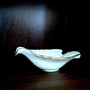 Open Candy Dish Dove Collection Gold LENOX  Vintag